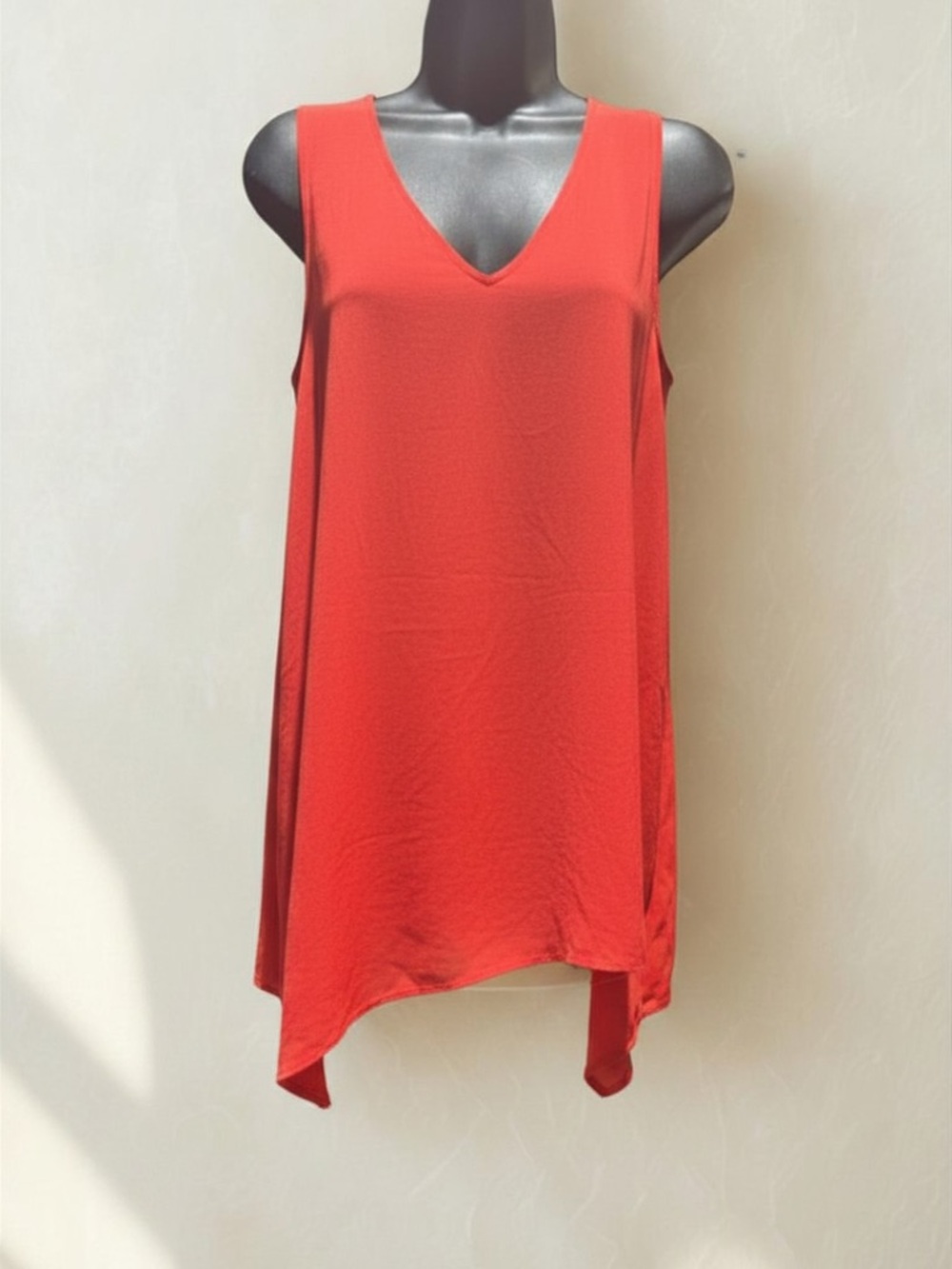 rag & bone Red V-Neck Asymmetric Swing Tunic